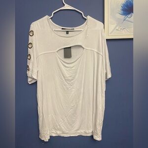 Louise Paris Women's Casual Blouse Pullover Round Neck Size 18/20 Cold shoulder